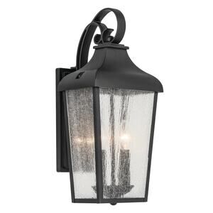 Kichler Forestdale 18.5-Inch 2-Light Textured Black Outdoor Wall Lantern